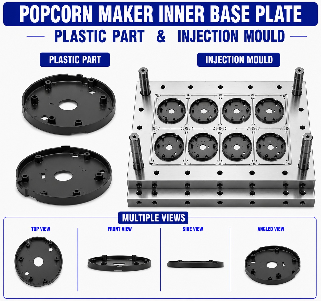 Popcorn Maker Plastic Inner Base Plate Mould and Moulding Service